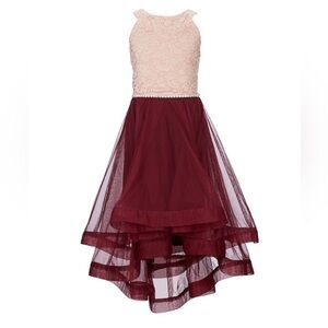 Dillards Pink and Burgundy Kids Dress